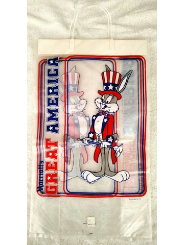 Vtg 1970s Bugs Bunny Marriott's Great America 20x12 Plastic Bag Shopping Plush