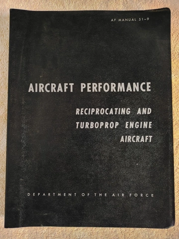Vtg 1961 Aircraft Performance Reciprocating & Turboprop Air Force Manual 51-9