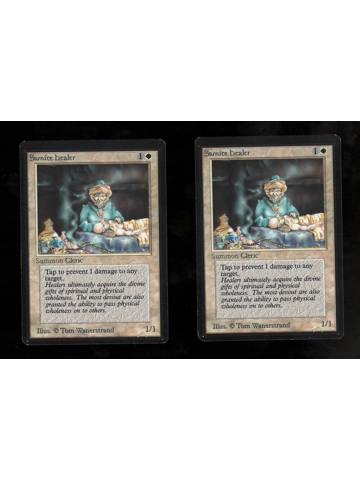 Magic the Gathering Beta Samite Healer x2 NM w Printer Error Summon Cleric