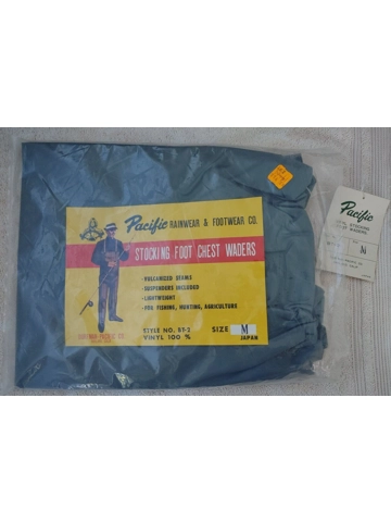 Vtg 1960s Dorfman Pacific Vinyl Stocking Foot Chest Waders Medium New NWT NOS