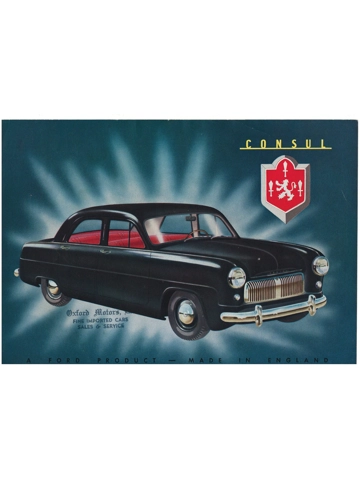 Vintage 1951 Ford Consul Sales Dealer Brochure England Booklet Catalog Car