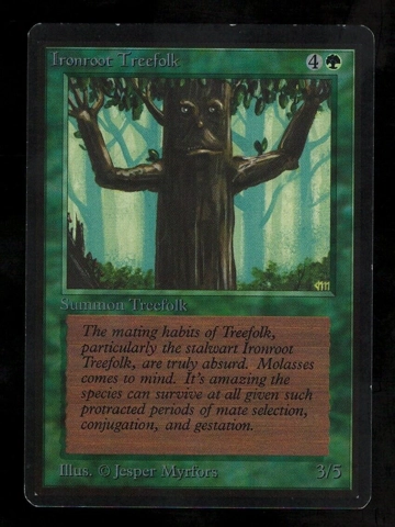 Magic the Gathering Beta Ironroot Treefolk Summon Card LP or Better MTG Ltd Ed