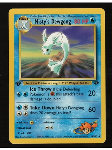 Misty's Dewgong 1st Edition Gym Challenge Pokemon NM 54/132 80 HP Uncommon