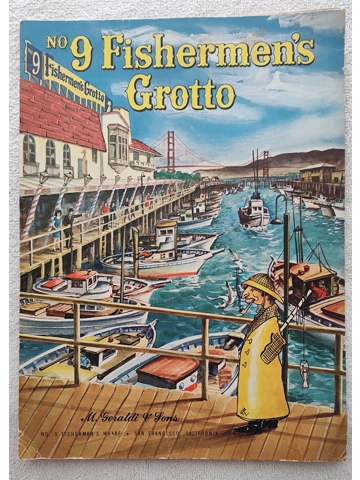 Vintage ca 1970s-1980s Fishermen's Grotto #9 Menu Wharf San Francisco Restaurant