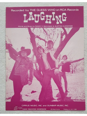 Vintage 1969 Guess Who Laughing Sheet Music RCA Cirrus Dunbar Canned Wheat Bachman