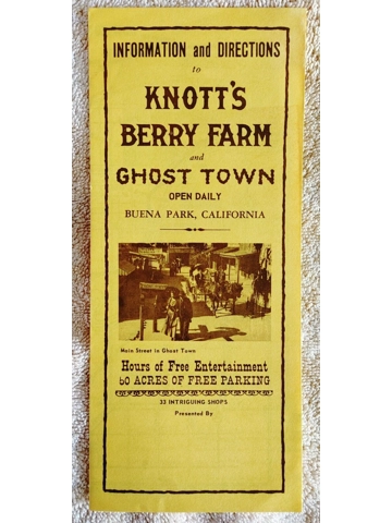 Vtg ca 1950s Knotts Berry Farm Brochure Menus Chicken Steak House Dinner Map