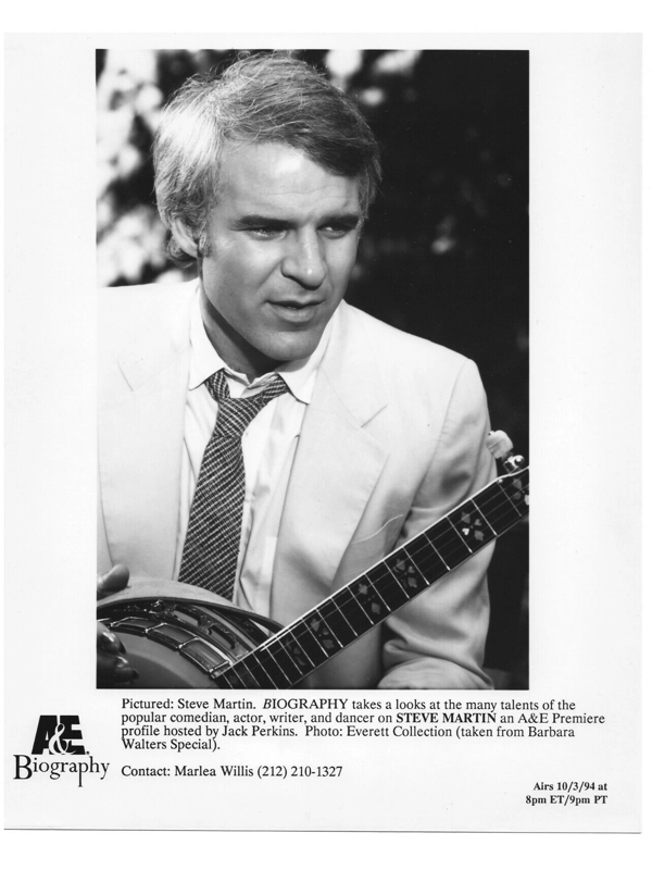 1994 Steve Martin Biography Press Photo A&E TV Banjo The Jerk B&W 8x10