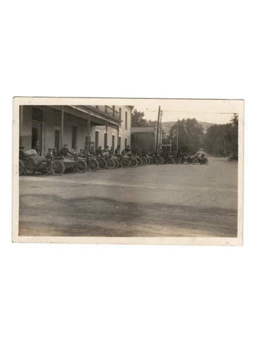 ca 1925 Mile High Motorcycle Club Indian + Sidecars RPPC Colorado Photo Postcard