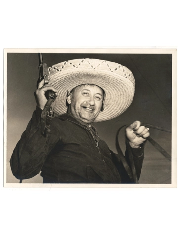 Vintage 1940s Man in Sombrero Actor? Mexican Restaurant Owner? Photo 8x10 B&W Sepia