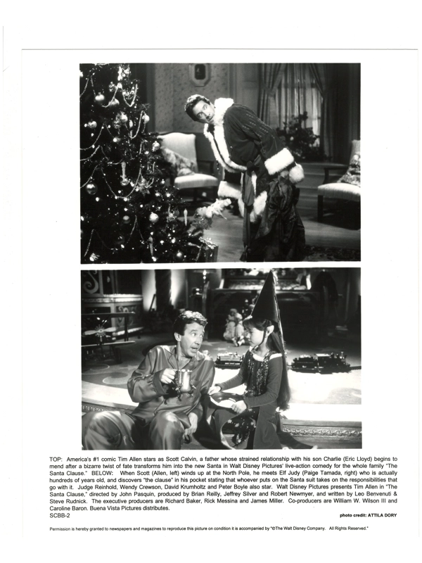 Santa Clause Press Photo Tim Allen Paige Tamada 1994 Movie TV