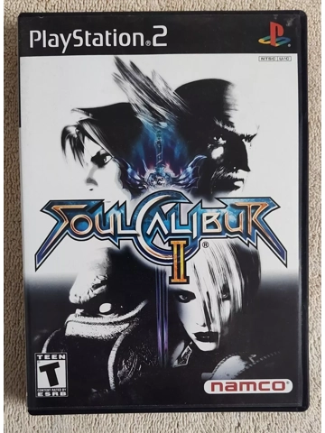 Soul Calibur II PS2 1st Print Black Label 2 Disc w Namco Transmission 1.03 Clean