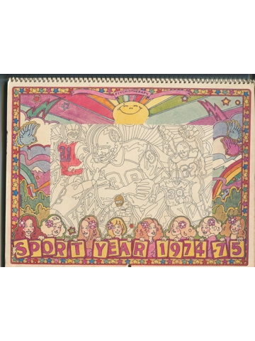 Vintage 1974-1975 Psychotherapy Sport Year Sports Coloring Calendar Color Book 365 Productions Inc