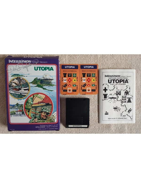 Vtg 1981 Intellivision Utopia Complete CIB Signed by Developer Don Daglow Nice