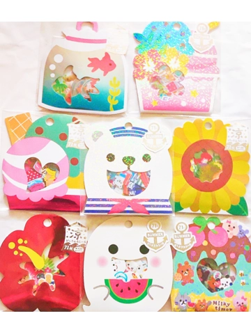 Mind Wave Japanese Kawaii Sticker Flake Summer Mix (30 pcs)