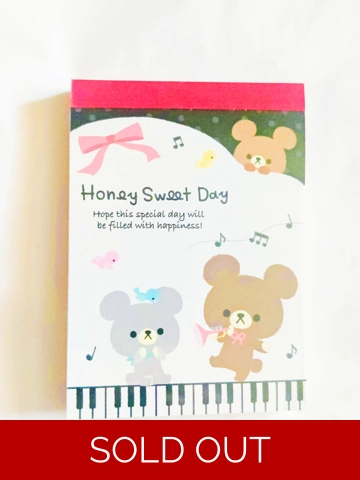 Kamio Japan Honey Sweet Day Mini Memo Pad