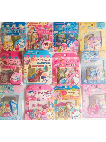 Rare San-x Mamegoma and Rilakkuma Kawaii Sticker Flakes (20 pcs)