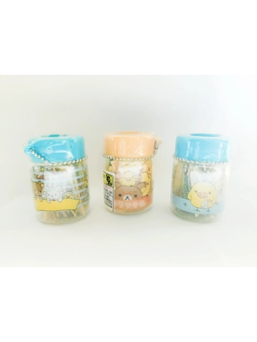 San-x Green Camel Rilakkuma Stickers in a Mini Bottle Ball Chain