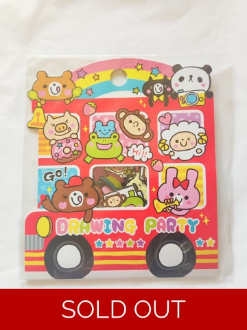 Kamio Japan Drawing Party Kawaii Sticker Flake Sack