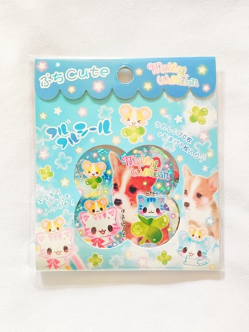 (Hold) Q-Lia Milky Wan Wan Dog Kawaii Sticker Flake Sack
