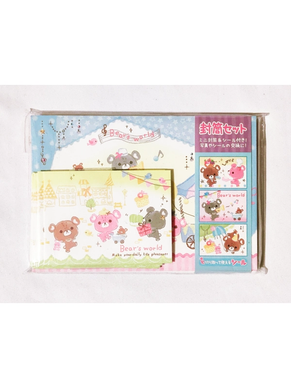 Kamio Japan Bear's World Envelope Set