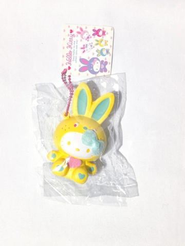 (HOLD) Sanrio Hello Kitty Squishy Yellow Bunny Ball Chain