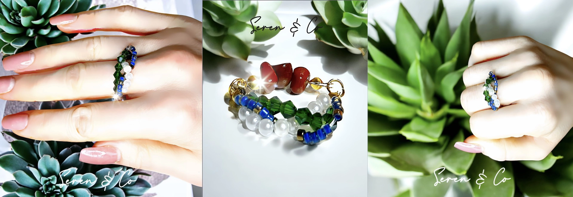 Trinity sparkles Red & Yellow Jasper reversible ring.