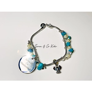 Seren & Co kids Stitch charm bracelet (925 Sterling Silver & Turquoise)
