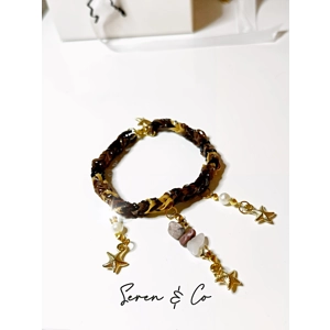 The Ocean Treasure Bracelet (Agate, Mahogany obsidian & Quartz)