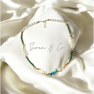 The Ocean Heart Necklace (Turquoise & Quartz)