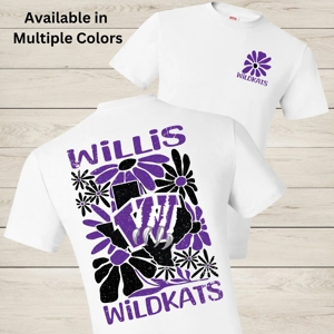 Willis Wildkats Back Print Graphic Tee with Front Pocket Design