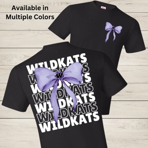 Willis Wildkats Coquette Bow Graphic Tee with Pocket Logo