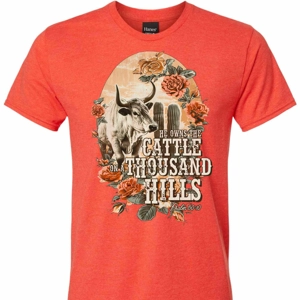 He Owns the Cattle on a Thousand Hills Christian Western Tee – Psalm 50:10