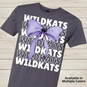 Willis Wildkats Coquette Bow Front Graphic Tee