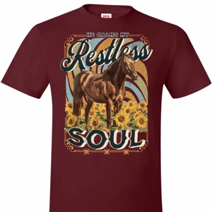 He Calms My Restless Soul – Western Christian Graphic Tee