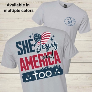 WCF She Loves Jesus and America Too Graphic Tee