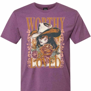 Worthy & Loved Full Front Western Graphic Tee