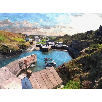 Porthgain Digital water colour Porthgain Digital water colour