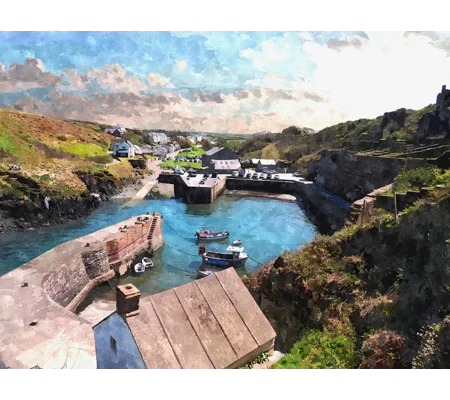 Porthgain Digital water colour