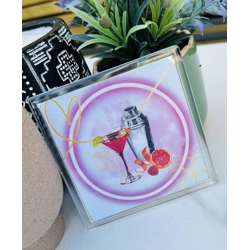 Passion fruit cocktail shaker coaster