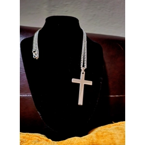 Cross Pendant Silver Stainless Steel Popular and Fashionable Necklace