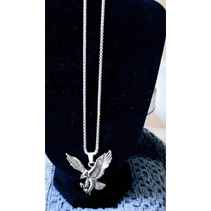 Eagle Pendant Necklace for Men Stainless Steel Long Chain 70cm