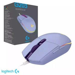 Mouse Gamer USB Logitech G203 RGB Lightsync - Lila