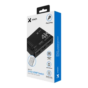 Switch HDMI de 5 puertos -  Xtech  XHA-430