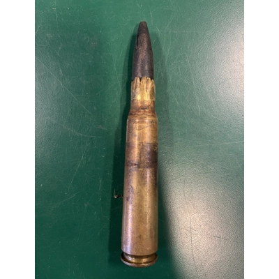 British army INERT 50 Caliber bullet round shell case, bla..