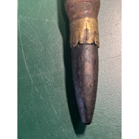 British army INERT 50 Caliber bullet round shell case, blackhead