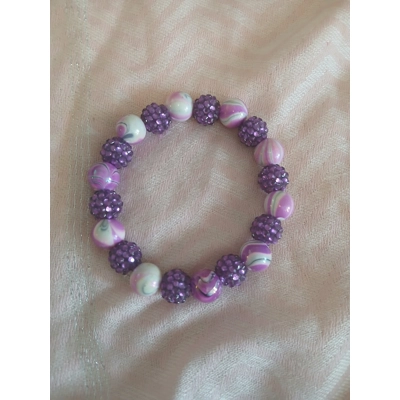 Purple sparkle and swirl  beaded bracelet Purple sparkle and swirl  beaded bracelet