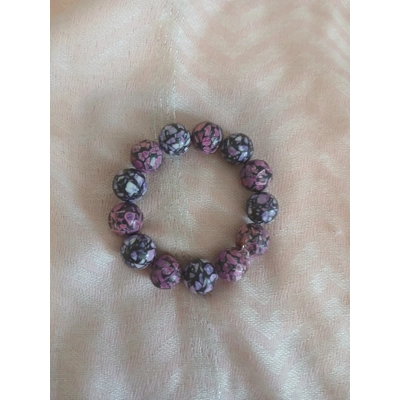 Purple  and pink speckled  beaded bracelet