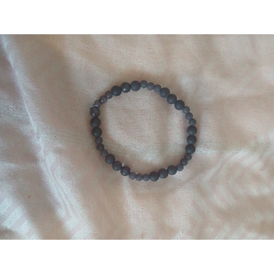 Black glass beaded bracelet Black glass beaded bracelet