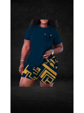 Casual Graphic Print Short Set