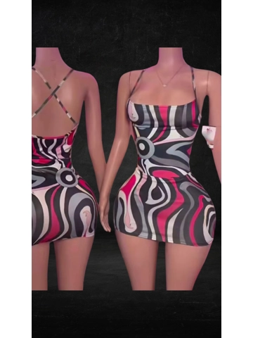 Digital Print Mini Dress